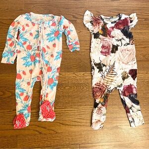 Posh Peanut baby girl 18-24 months pajama pj romper bundle lot